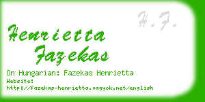 henrietta fazekas business card